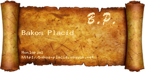 Bakos Placid névjegykártya